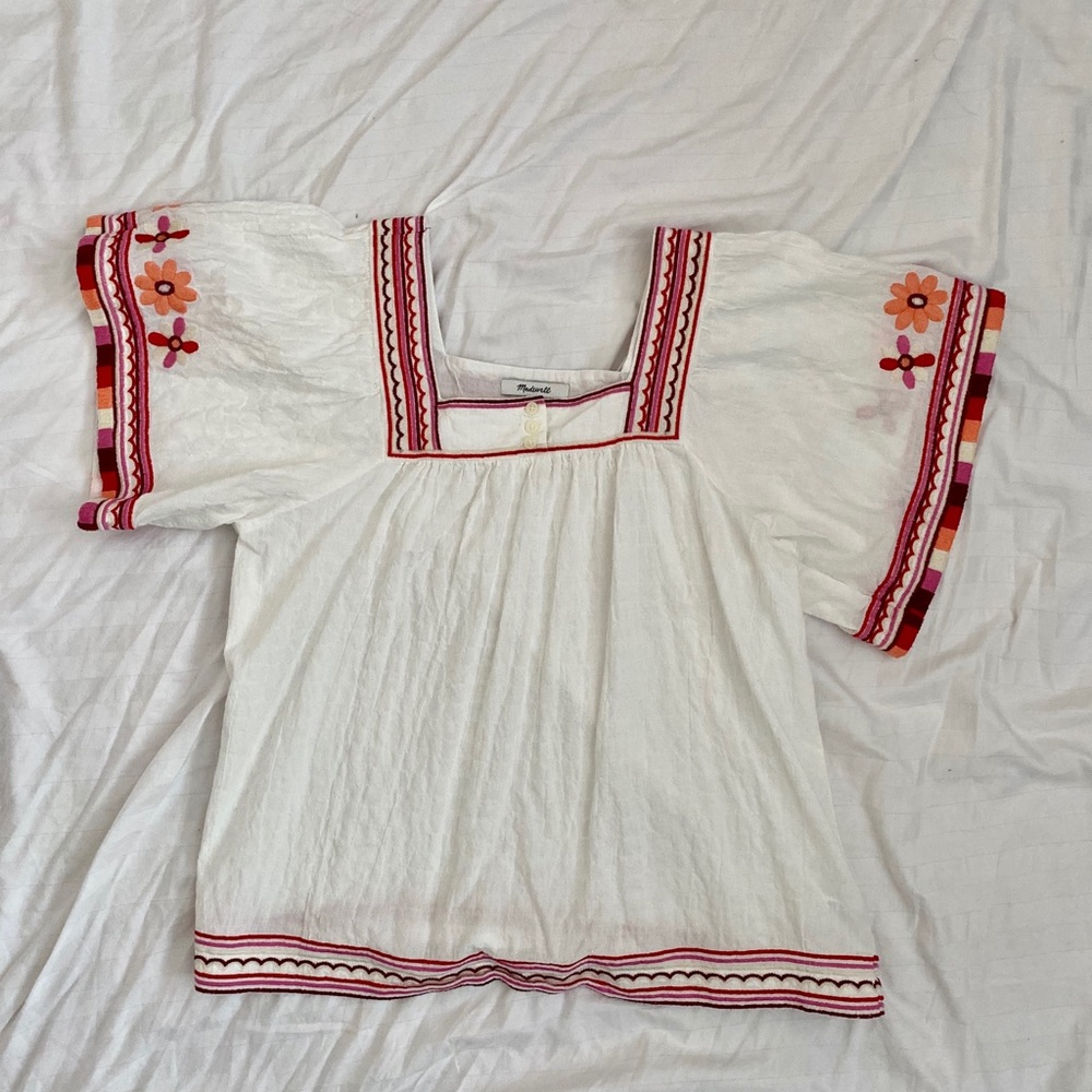 Madewell Mexican Embroidered top.